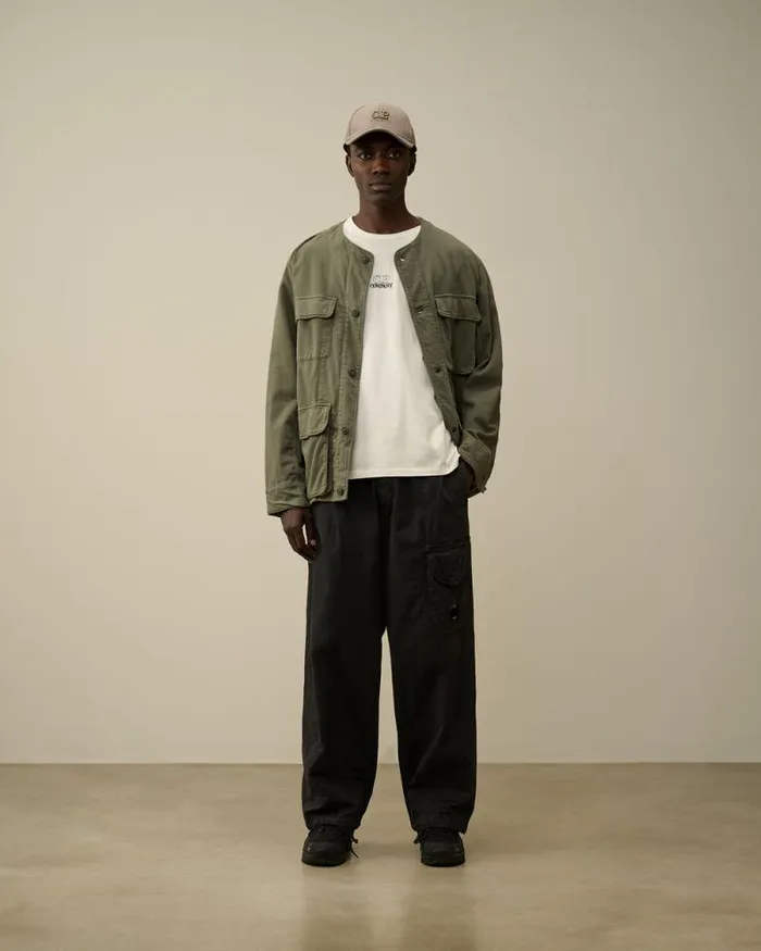 CP Company Tshirts and Polo Mercerized 302 Jersey Twisted Logo Graphic TShirt Gauze White 8211 Man