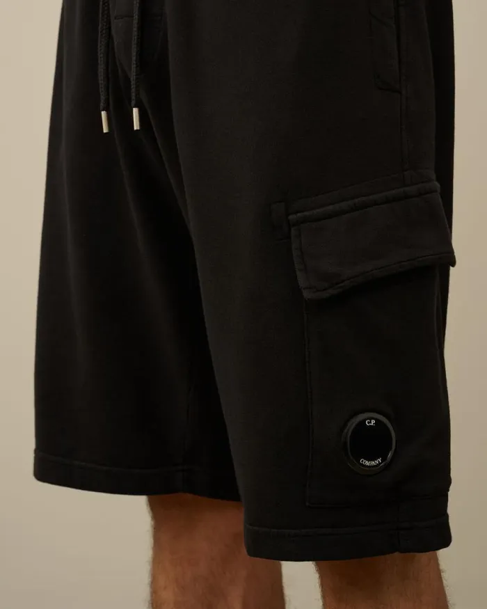 CP Company Tracksuits and Shorts Light Fleece Lens Shorts Black 8211 Man