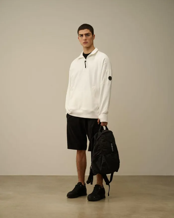 CP Company Tracksuits and Shorts Light Fleece Lens Shorts Black 8211 Man