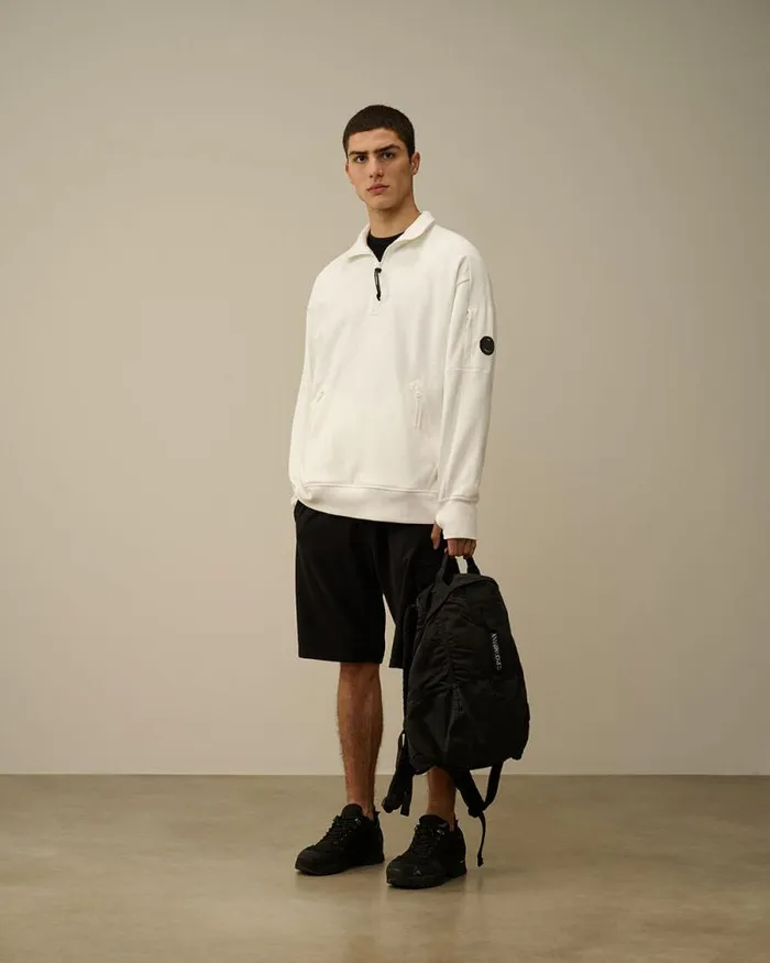 CP Company Tracksuits and Shorts Light Fleece Lens Shorts Black 8211 Man
