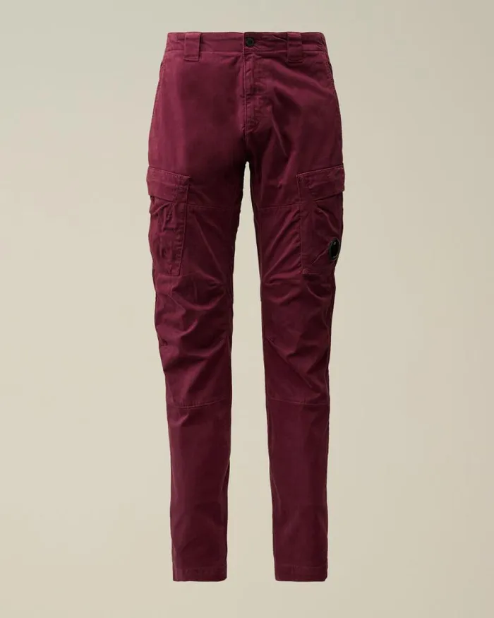 CP Company Trousers Stretch Sateen Ergonomic Lens Cargo Pants Potent Purple 8211 Man CP Company Trousers Stretch Sateen Ergonomic Lens Cargo Pants Potent Purple 8211 Man