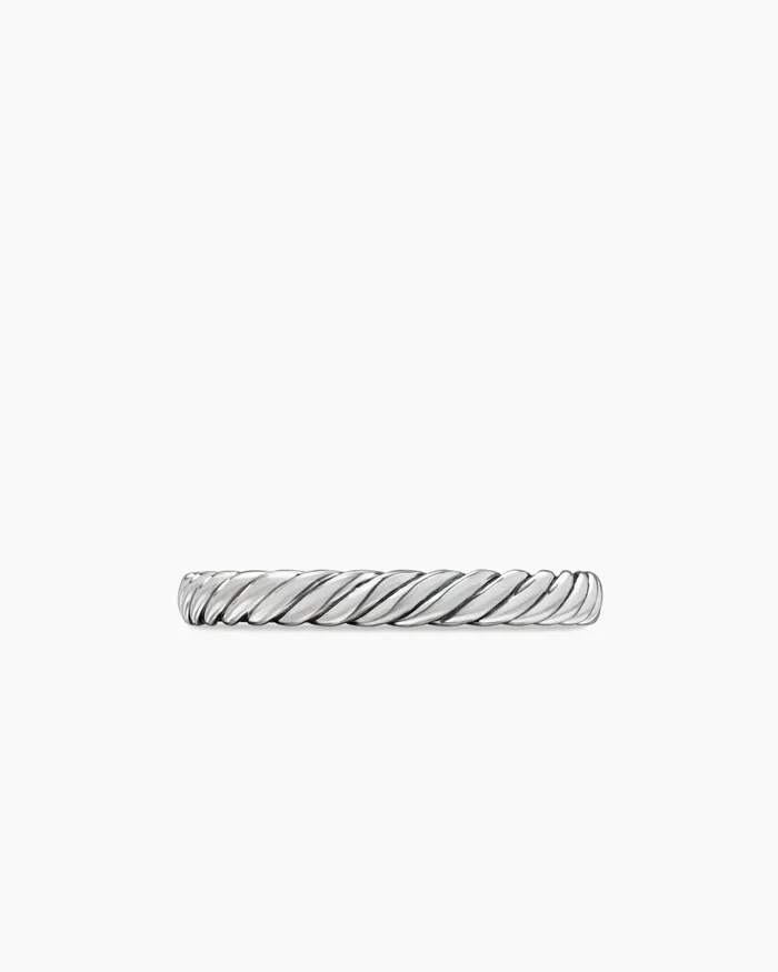 Cable Collectibles Stack Ring In Sterling Silver 3mm Women David Yurman Petite Cable Collectibles Stack Ring In Sterling Silver 3mm Women David Yurman Petite