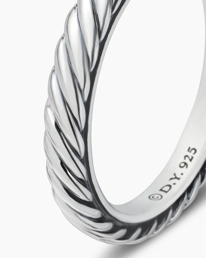 Cable Collectibles Stack Ring In Sterling Silver 3mm Women David Yurman Petite Cable Collectibles Stack Ring In Sterling Silver 3mm Women David Yurman Petite
