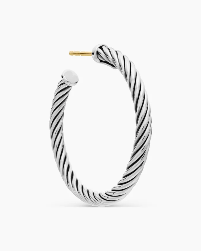 Cable Hoop Earrings In Sterling Silver 1in Women David Yurman Hoop Cable Hoop Earrings In Sterling Silver 1in Women David Yurman Hoop