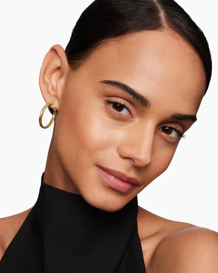 Cablespira Hoop Earrings In 18K Yellow Gold 1in Women David Yurman Hoop Cablespira Hoop Earrings In 18K Yellow Gold 1in Women David Yurman Hoop