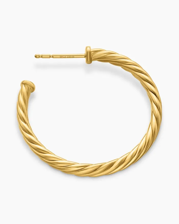 Cablespira Hoop Earrings In 18K Yellow Gold 1in Women David Yurman Hoop Cablespira Hoop Earrings In 18K Yellow Gold 1in Women David Yurman Hoop