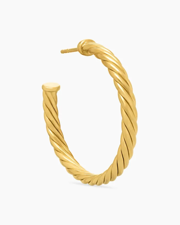 Cablespira Hoop Earrings In 18K Yellow Gold 1in Women David Yurman Hoop Cablespira Hoop Earrings In 18K Yellow Gold 1in Women David Yurman Hoop