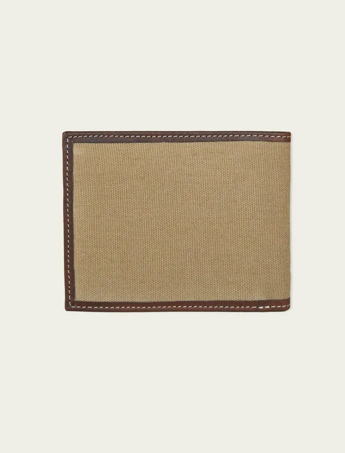 Canvas With Leather Trim Bifold Wallet Natural Men Lucky Brand Bags and Wallets