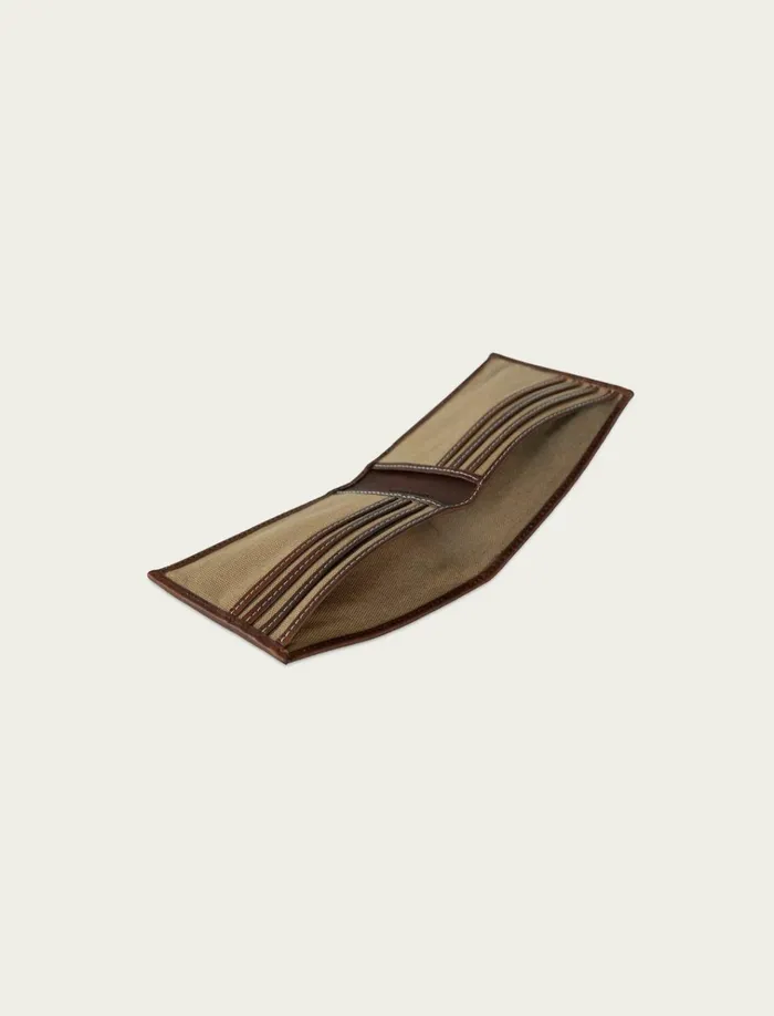 Canvas With Leather Trim Bifold Wallet Natural Men Lucky Brand Bags and Wallets