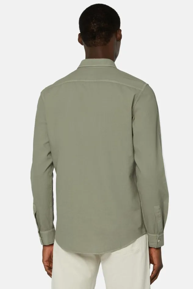 Casual Shirts Men Boggi Milano Regular Fit Military Green Cotton Shirt Military Green Casual Shirts Men Boggi Milano Regular Fit Military Green Cotton Shirt Military Green