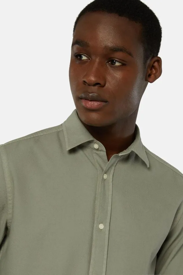 Casual Shirts Men Boggi Milano Regular Fit Military Green Cotton Shirt Military Green Casual Shirts Men Boggi Milano Regular Fit Military Green Cotton Shirt Military Green