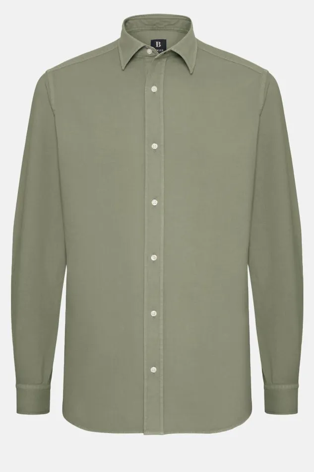 Casual Shirts Men Boggi Milano Regular Fit Military Green Cotton Shirt Military Green Casual Shirts Men Boggi Milano Regular Fit Military Green Cotton Shirt Military Green