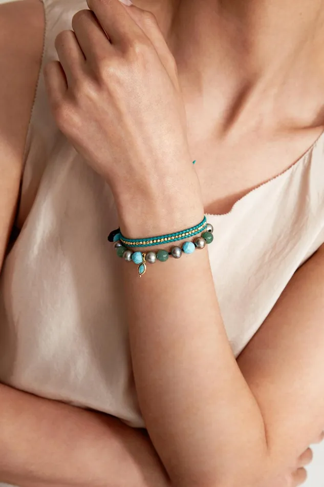 Chan Luu Bracelets Women Indira Wrap Bracelet Turquoise Mix
