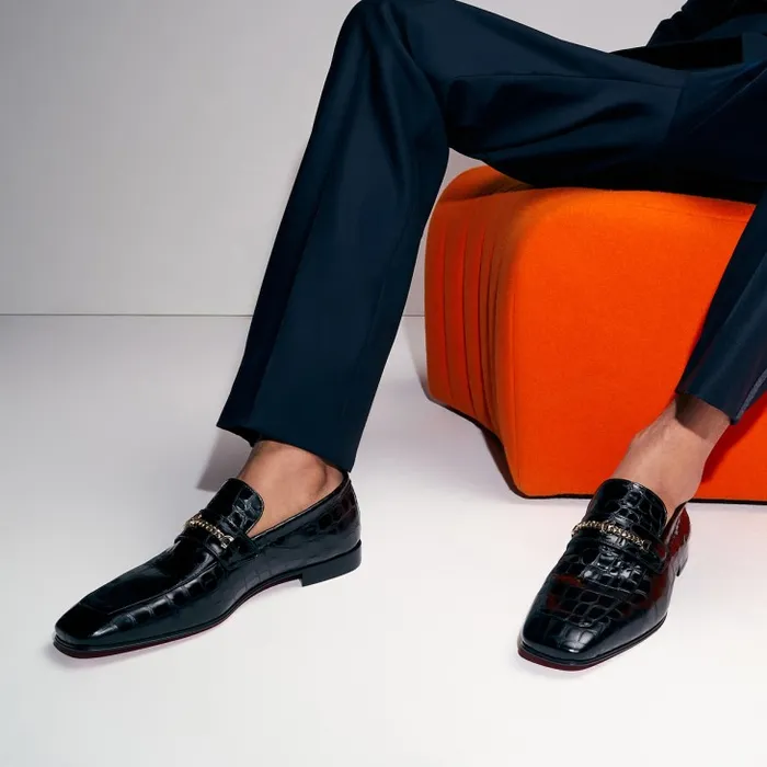 Christian Louboutin Loafers and Moccasins Men MJ Moc Loafers 8211 Alligator Embossed Calf Leather 8211 Black Christian Louboutin Loafers and Moccasins Men MJ Moc Loafers 8211 Alligator Embossed Calf Leather 8211 Black