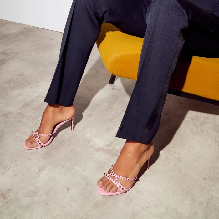 Christian Louboutin Sandals and Slides Women Tatoosh Spikes 85 Mm Mules 8211 Kid Leather And Spikes 8211 Calipso Christian Louboutin Sandals and Slides Women Tatoosh Spikes 85 Mm Mules 8211 Kid Leather And Spikes 8211 Calipso