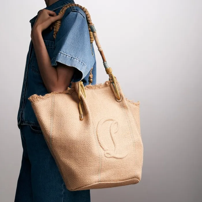 Christian Louboutin Totes Women By My Side Tote Bag 8211 Burlap 8211 Natural