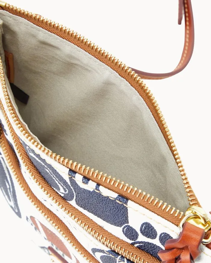 Collegiate Penn State University North South Triple Zip Crossbody Penn State Women Dooney and Bourke Crossbodies Collegiate Penn State University North South Triple Zip Crossbody Penn State Women Dooney and Bourke Crossbodies