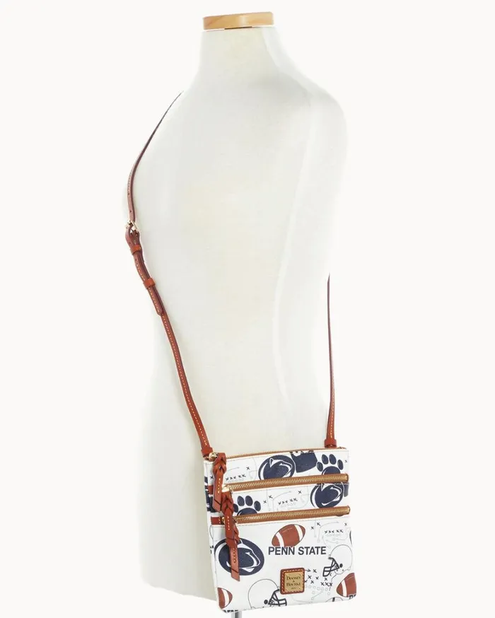 Collegiate Penn State University North South Triple Zip Crossbody Penn State Women Dooney and Bourke Crossbodies Collegiate Penn State University North South Triple Zip Crossbody Penn State Women Dooney and Bourke Crossbodies