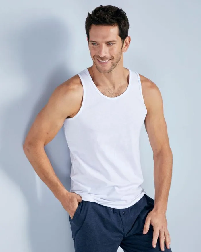 Cotton Traders Tops and TShirts 3 Pack Sleeveless Vests 8211 Men