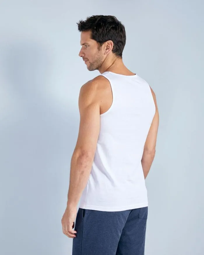 Cotton Traders Tops and TShirts 3 Pack Sleeveless Vests 8211 Men