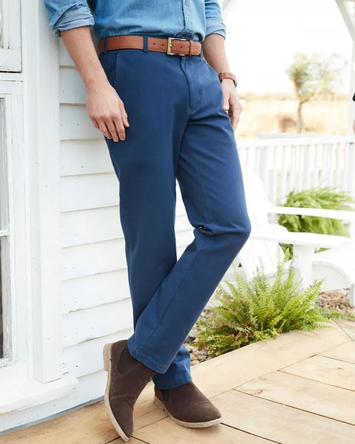 Cotton Traders Trousers Flat Front 4Way Stretch Chino Trousers 8211 Men