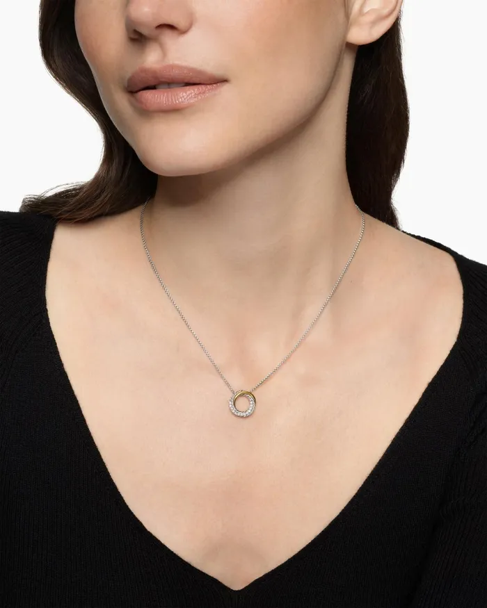 Crossover Pendant Necklace In Sterling Silver With 18K Yellow Gold And Diamonds 145mm Women David Yurman Pendant Crossover Pendant Necklace In Sterling Silver With 18K Yellow Gold And Diamonds 145mm Women David Yurman Pendant