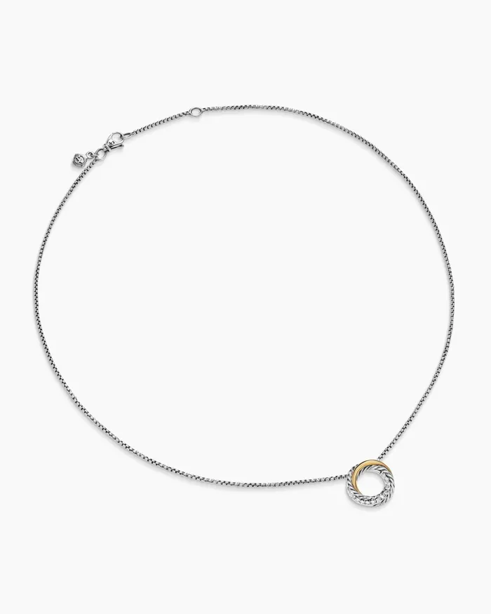 Crossover Pendant Necklace In Sterling Silver With 18K Yellow Gold And Diamonds 145mm Women David Yurman Pendant Crossover Pendant Necklace In Sterling Silver With 18K Yellow Gold And Diamonds 145mm Women David Yurman Pendant