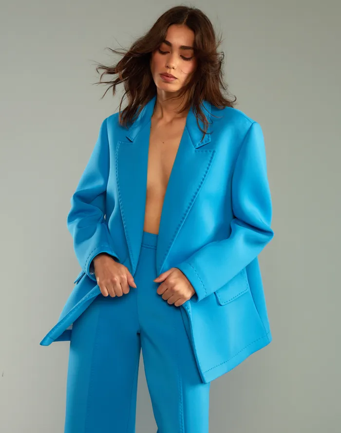 Cynthia Rowley Bonded Pick Stitch Jacket Women Jackets and Coats Cynthia Rowley Bonded Pick Stitch Jacket Women Jackets and Coats