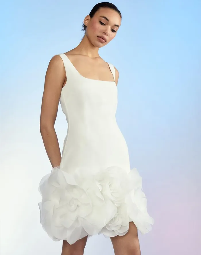 Cynthia Rowley Kourtney Organza Flower Hem Dress Women Dresses Cynthia Rowley Kourtney Organza Flower Hem Dress Women Dresses