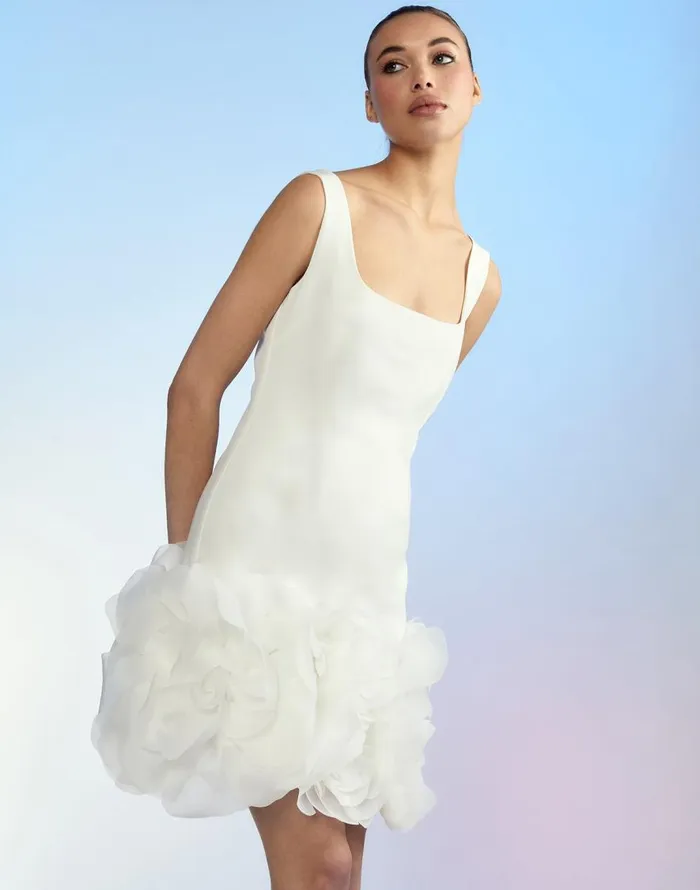 Cynthia Rowley Kourtney Organza Flower Hem Dress Women Dresses Cynthia Rowley Kourtney Organza Flower Hem Dress Women Dresses