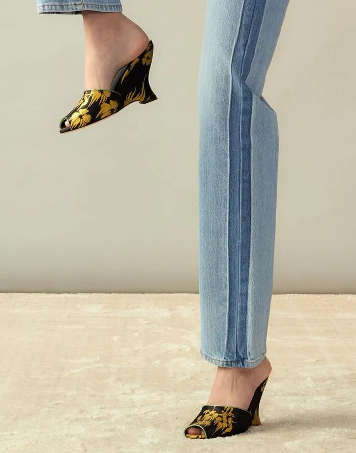Cynthia Rowley Metallic Gold Foil Satin Wedge Women Accessories and Gifts Cynthia Rowley Metallic Gold Foil Satin Wedge Women Accessories and Gifts