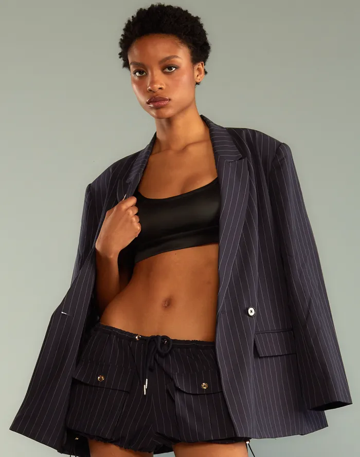 Cynthia Rowley Pinstripe Blazer Women Jackets and Coats Cynthia Rowley Pinstripe Blazer Women Jackets and Coats