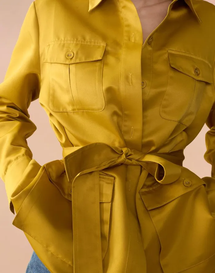 Cynthia Rowley Satin Safari Jacket Women Jackets and Coats Cynthia Rowley Satin Safari Jacket Women Jackets and Coats