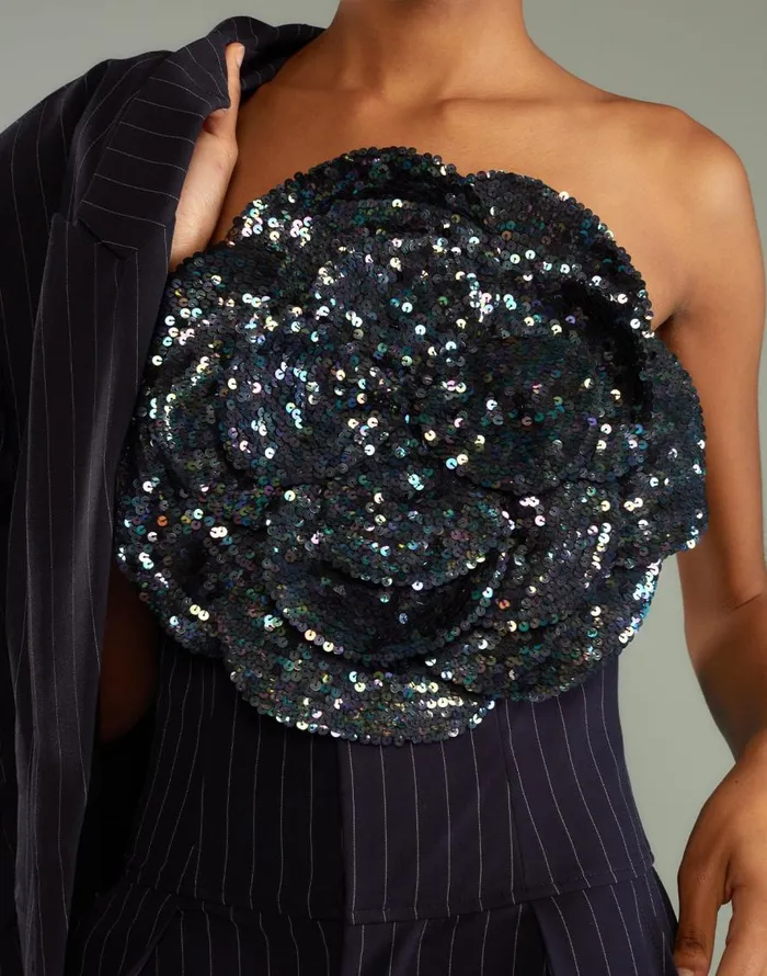 Cynthia Rowley Sequin Flower Bandeau Women Party Shop Cynthia Rowley Sequin Flower Bandeau Women Party Shop