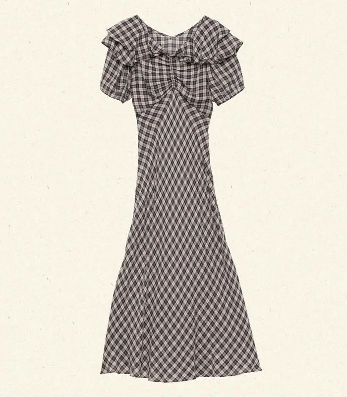 DEN Dresses Women Gwyneira Dress Navy Countryside Plaid DEN Dresses Women Gwyneira Dress Navy Countryside Plaid