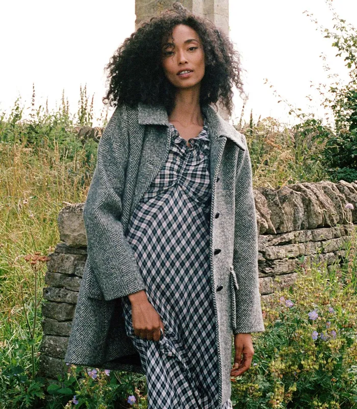 DEN Dresses Women Gwyneira Dress Navy Countryside Plaid DEN Dresses Women Gwyneira Dress Navy Countryside Plaid