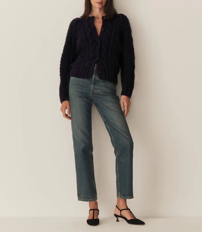 DEN Knitwear Women Channel Cardigan Navy DEN Knitwear Women Channel Cardigan Navy