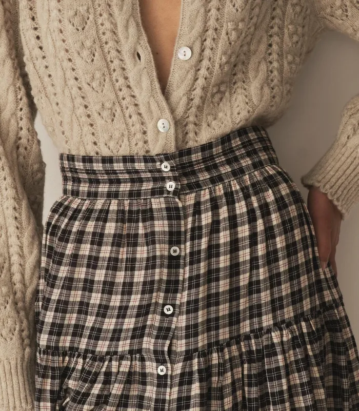 DEN Skirts Women Fabienne Skirt Navy Countryside Plaid DEN Skirts Women Fabienne Skirt Navy Countryside Plaid