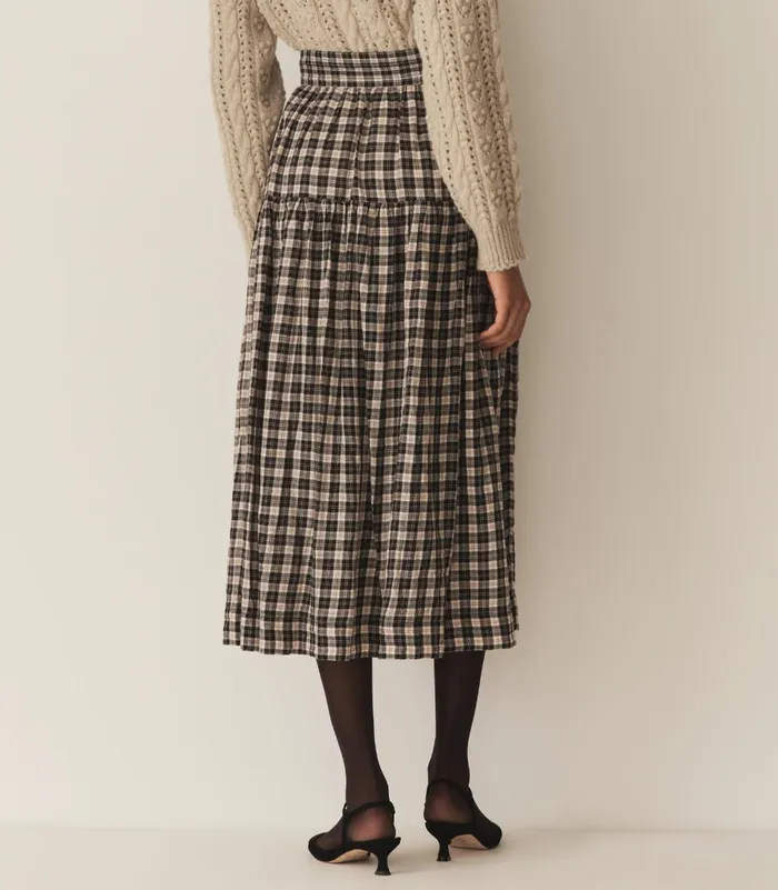DEN Skirts Women Fabienne Skirt Navy Countryside Plaid DEN Skirts Women Fabienne Skirt Navy Countryside Plaid