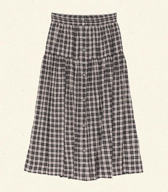 DEN Skirts Women Fabienne Skirt Navy Countryside Plaid DEN Skirts Women Fabienne Skirt Navy Countryside Plaid
