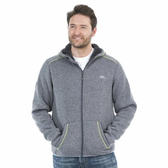 Dilan Fleece Hoodie Flint Marl Men Trespass Fleeces
