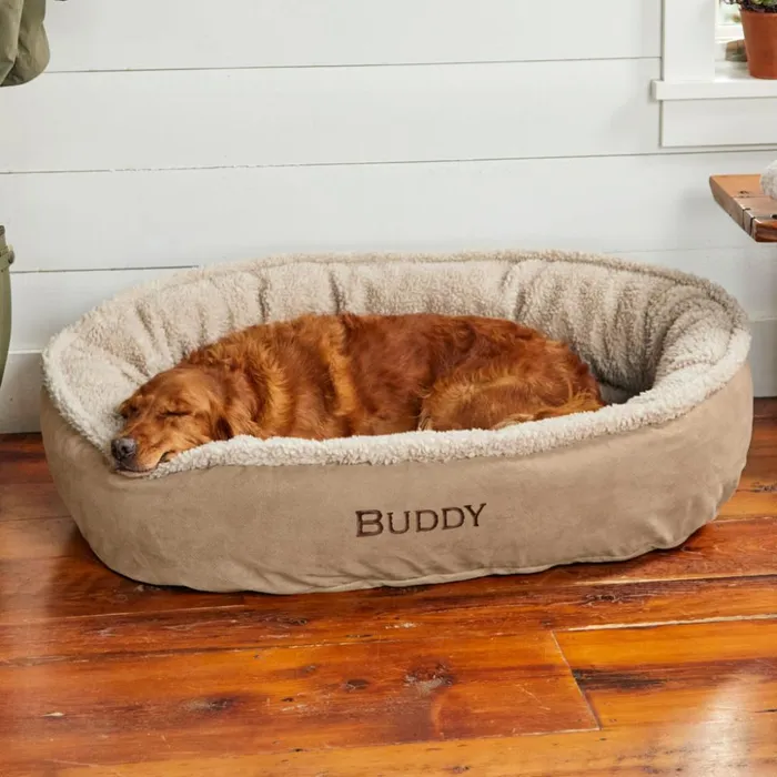 Dog Beds Dogs Orvis Orvis Memory Foam Wraparound Dog Bed With Fleece Khaki