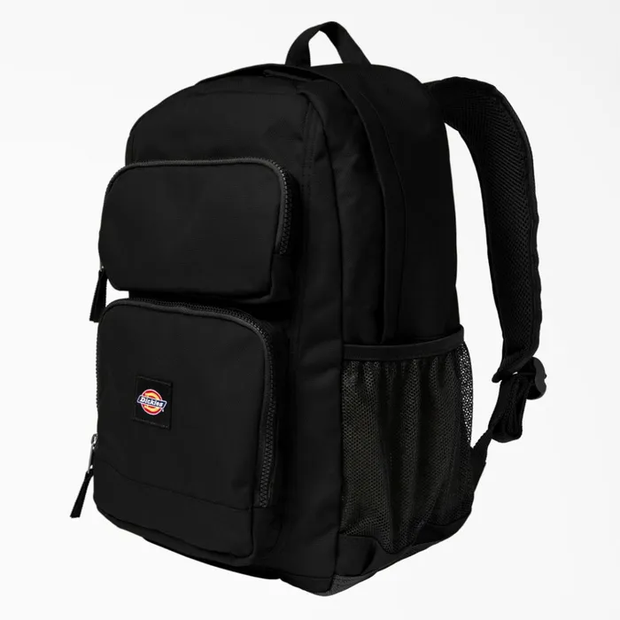 Double Pocket Backpack Black Black bk Men Dickies Backpacks and Bags Double Pocket Backpack Black Black bk Men Dickies Backpacks and Bags