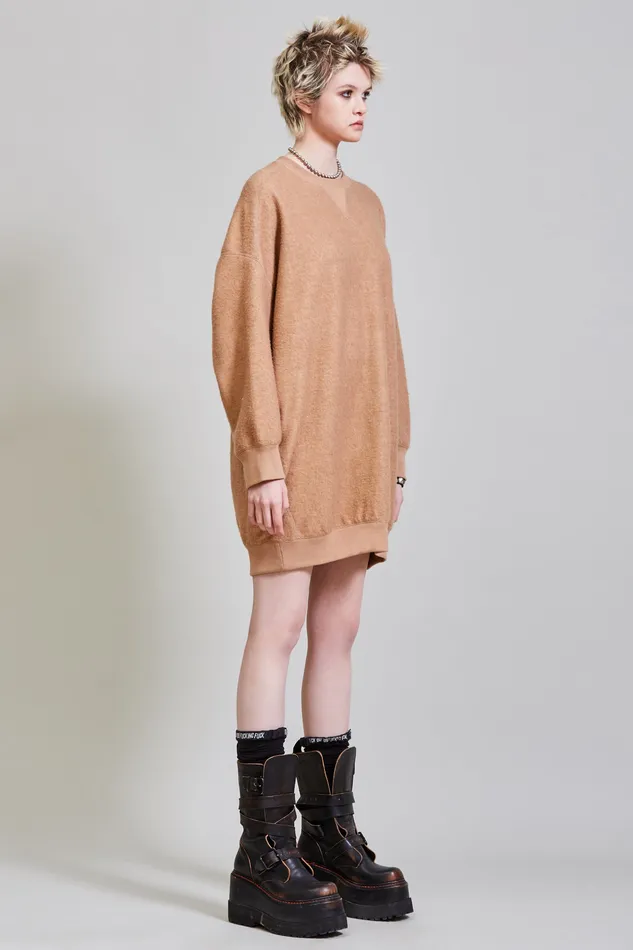 Dresses Women Grunge Sweatshirt Dress 8211 Camel R13
