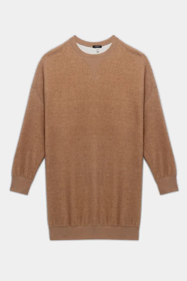 Dresses Women Grunge Sweatshirt Dress 8211 Camel R13