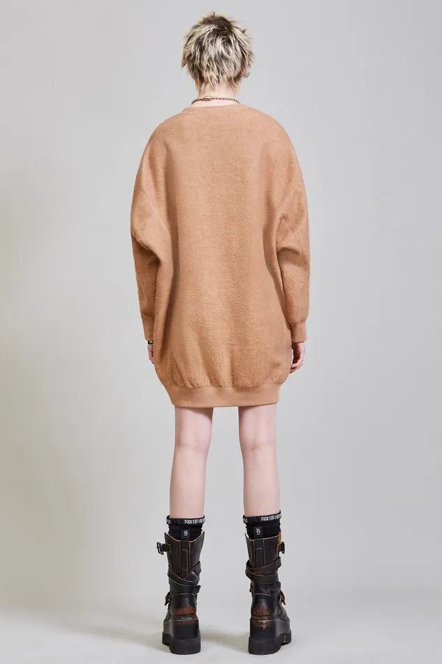 Dresses Women Grunge Sweatshirt Dress 8211 Camel R13