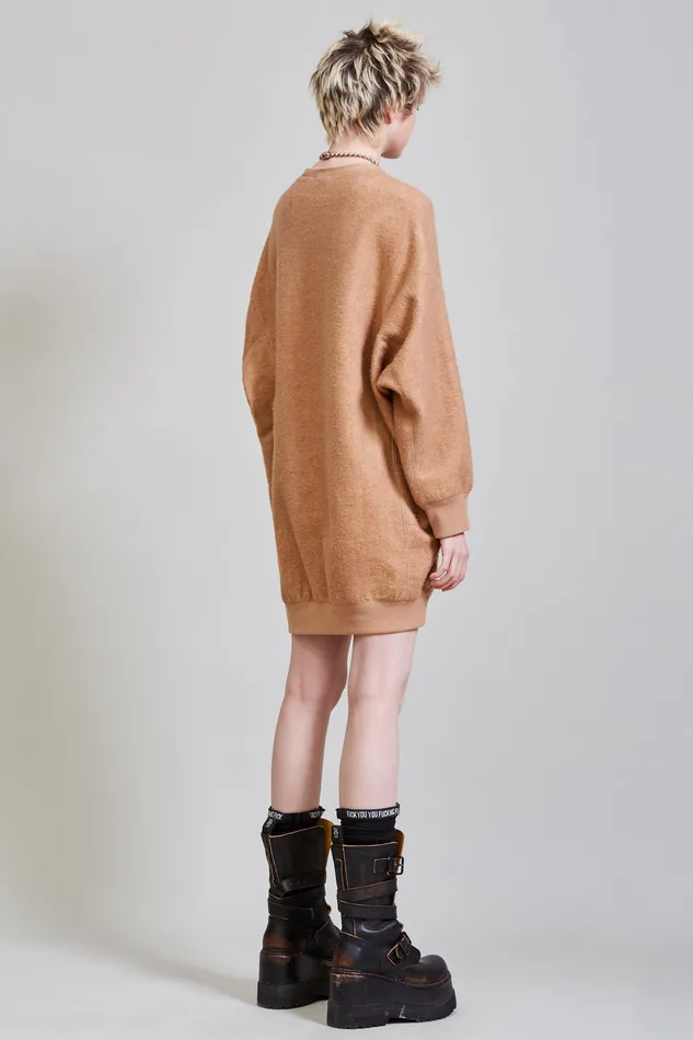 Dresses Women Grunge Sweatshirt Dress 8211 Camel R13