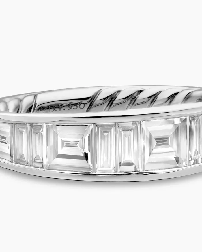 DY Eden Band Ring In Platinum With Diamonds 48mm Women David Yurman Band DY Eden Band Ring In Platinum With Diamonds 48mm Women David Yurman Band