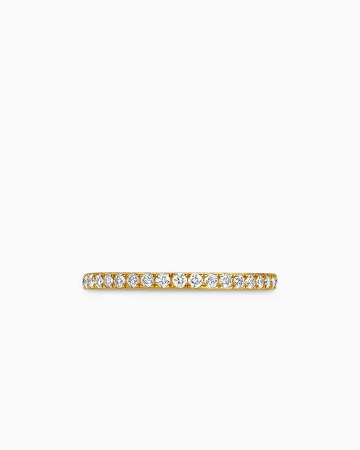 DY Eden Partway Band Ring In 18K Yellow Gold With Diamonds 185mm Women David Yurman Band DY Eden Partway Band Ring In 18K Yellow Gold With Diamonds 185mm Women David Yurman Band