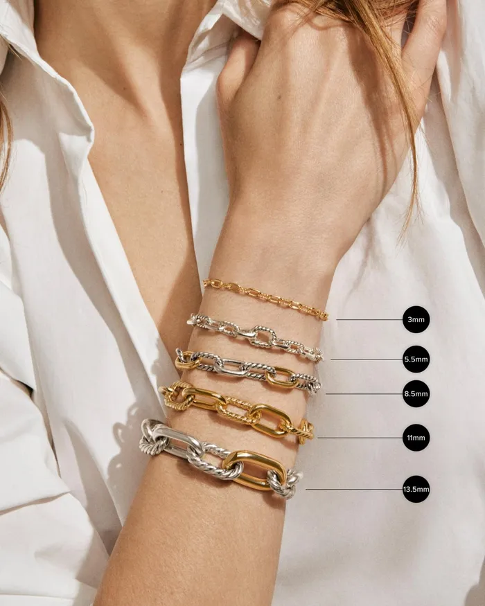DY Madison Chain Bracelet In 18K Yellow Gold 3mm Women David Yurman Chain DY Madison Chain Bracelet In 18K Yellow Gold 3mm Women David Yurman Chain